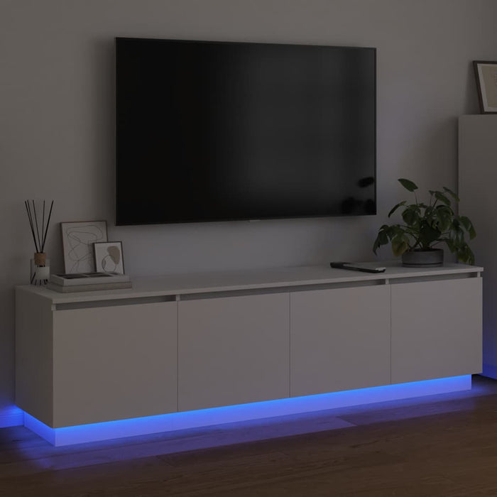 Mobile TV con LED Bianco 180 x 38 x 49 cm Legno multistrato 3376144