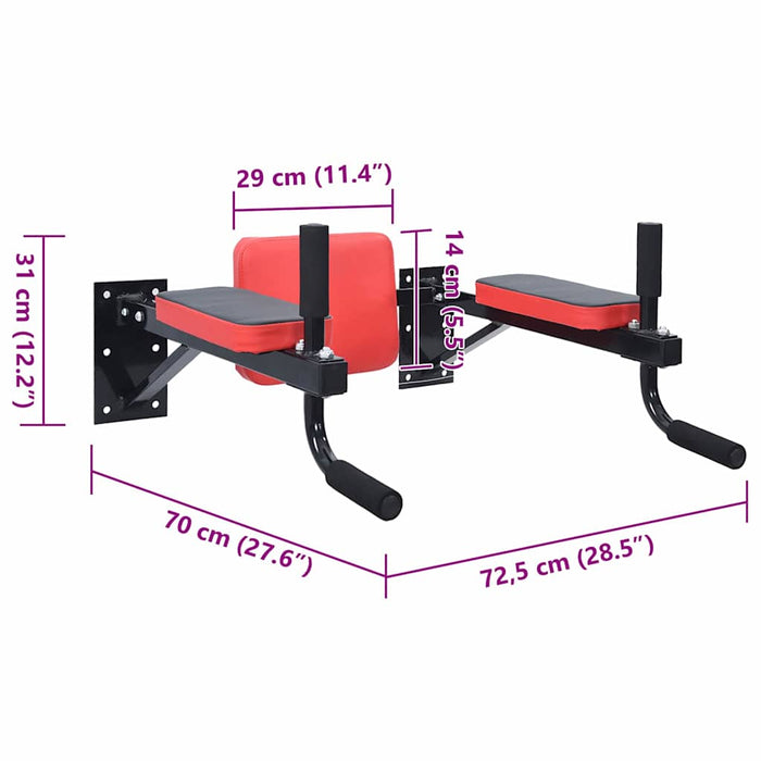 VidaXL Stazione per dips Nero, Rosso 72.5 x 70 x 31 cm 42009159