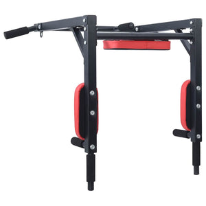 VidaXL Stazione per Trazioni e Dips Nero, Rosso 89 x 59 x 70 cm 42009160