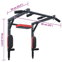 VidaXL Stazione per Trazioni e Dips Nero, Rosso 89 x 59 x 70 cm 42009160