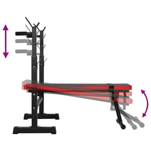 VidaXL Panca per pesi Nero 67 x 126.5 x 111 cm 42009162
