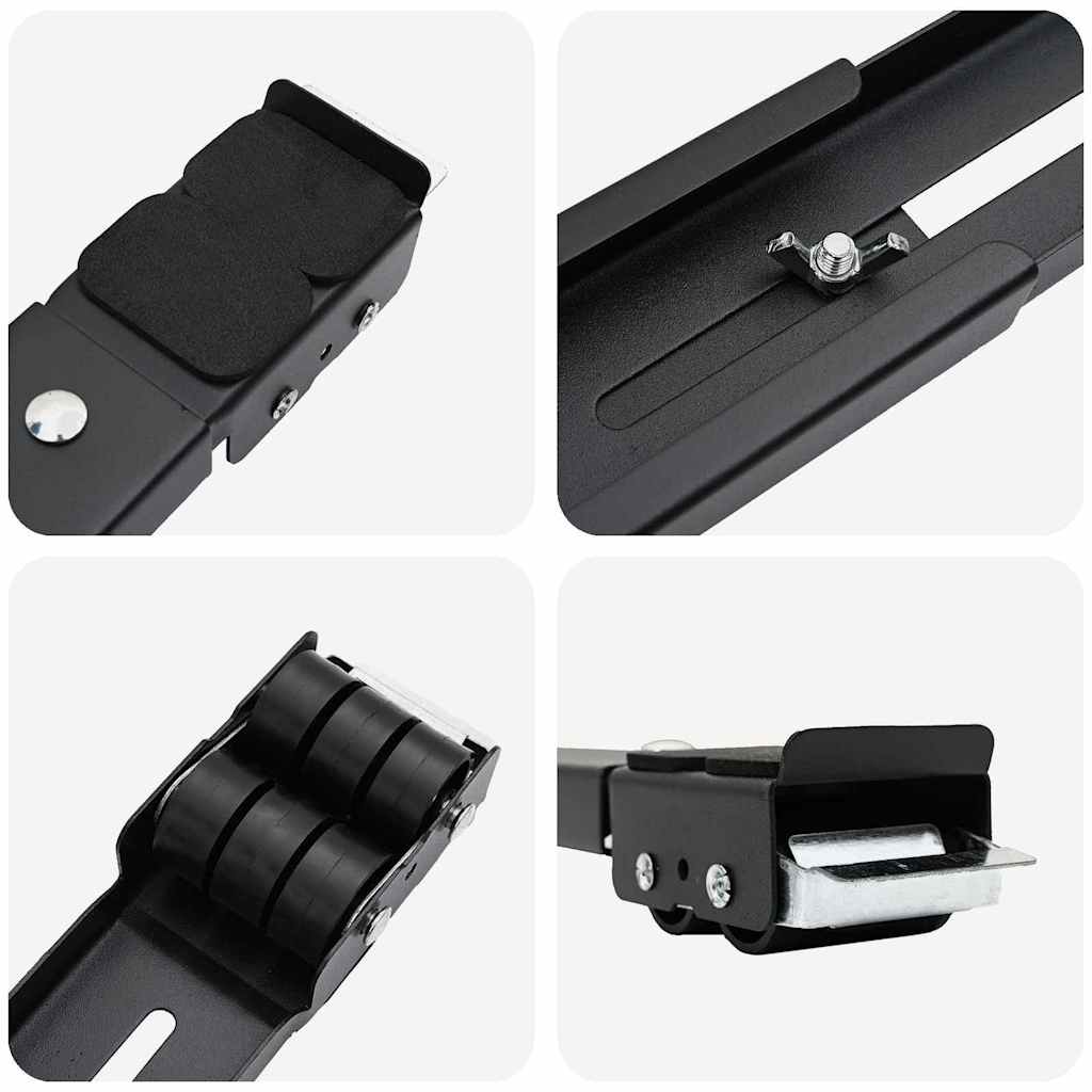 Base per lavatrice 2 pcs Nero 72 x 5 x 4.5 cm Acciaio 42009955