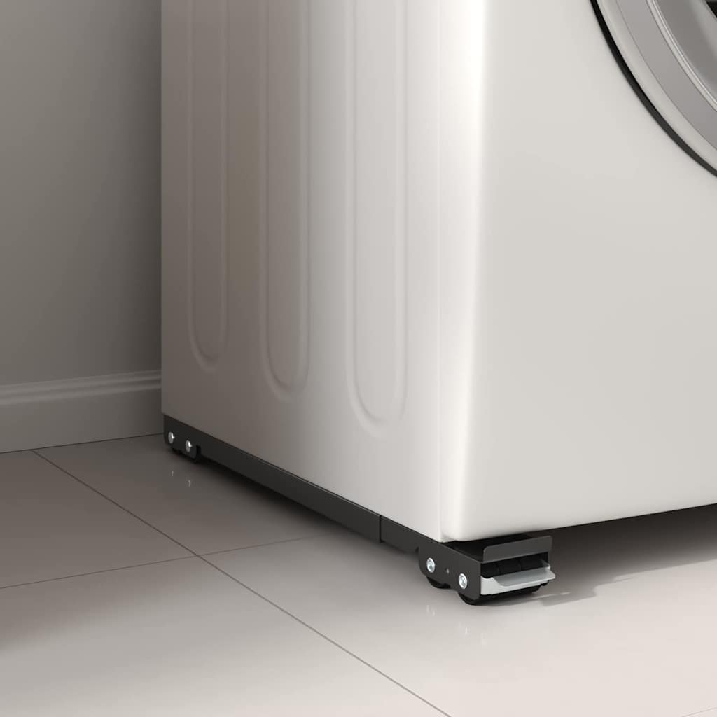 Base per lavatrice 2 pcs Nero 72 x 5 x 4.5 cm Acciaio 42009955