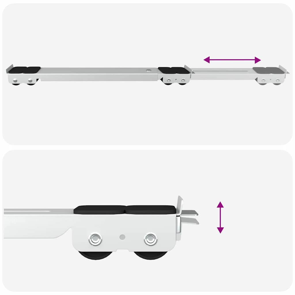 Base per lavatrice 2 pcs Argento 72 x 5 x 4.5 cm Acciaio 42009956
