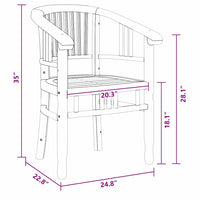 vidaXL Sedie da giardino 2 pcs Marrone 63 x 58 x 89 cm