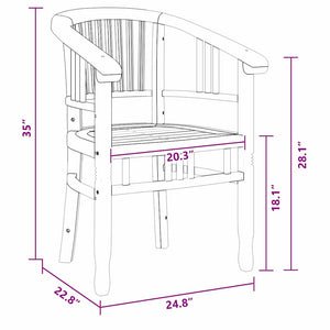 vidaXL Sedie da giardino 2 pcs Marrone 63 x 58 x 89 cm