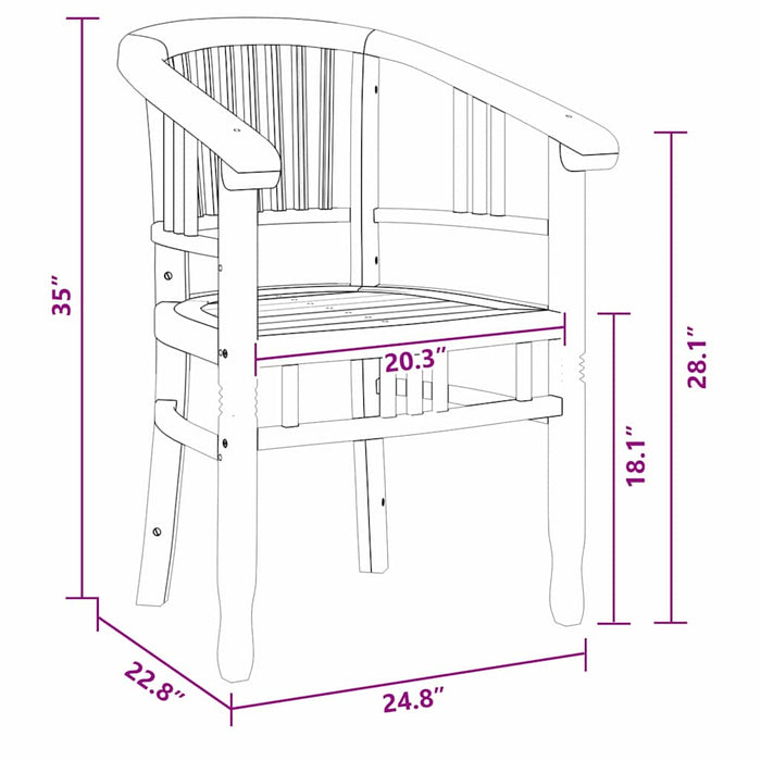 vidaXL Sedie da giardino 2 pcs Marrone 63 x 58 x 89 cm