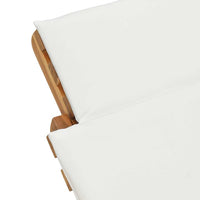 Lettino da sole con cuscino Bianco crema 188 x 55 x 59 cm 42008389