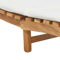 Lettino da sole con cuscino Bianco crema 188 x 55 x 59 cm 42008389