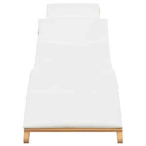 Lettino da sole con cuscino Bianco crema 188 x 55 x 59 cm 42008389