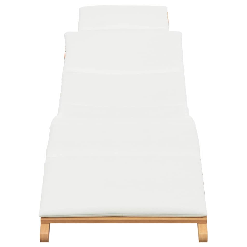 vidaXL Lettino da sole con cuscino Bianco crema 188 x 55 x 59 cm