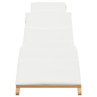 vidaXL Lettino da sole con cuscino Bianco crema 188 x 55 x 59 cm