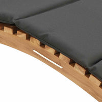 vidaXL Lettino da sole con cuscino Grigio scuro 188 x 55 x 59 cm