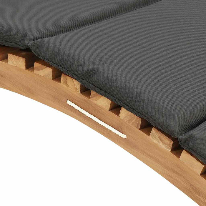 vidaXL Lettino da sole con cuscino Grigio scuro 188 x 55 x 59 cm