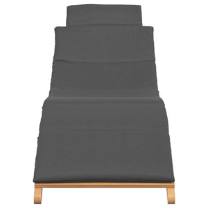 vidaXL Lettino da sole con cuscino Grigio scuro 188 x 55 x 59 cm