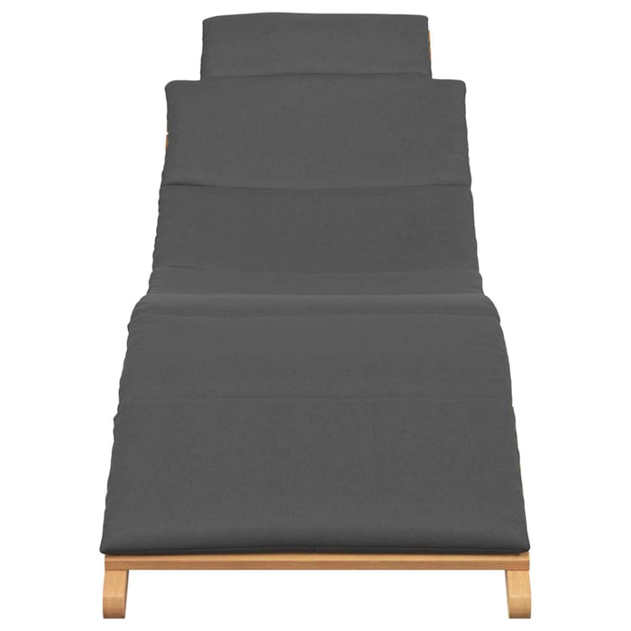 vidaXL Lettino da sole con cuscino Grigio scuro 188 x 55 x 59 cm