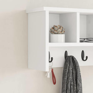 Appendiabiti a muro Bianco 50 x 16 x 26 cm Legno multistrato 874307