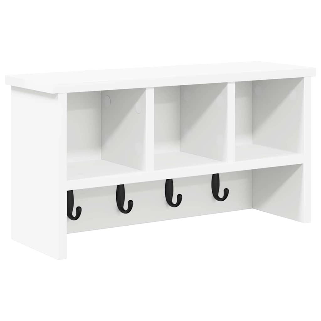 vidaXL Appendiabiti a muro Bianco 50 x 16 x 26 cm Legno multistrato