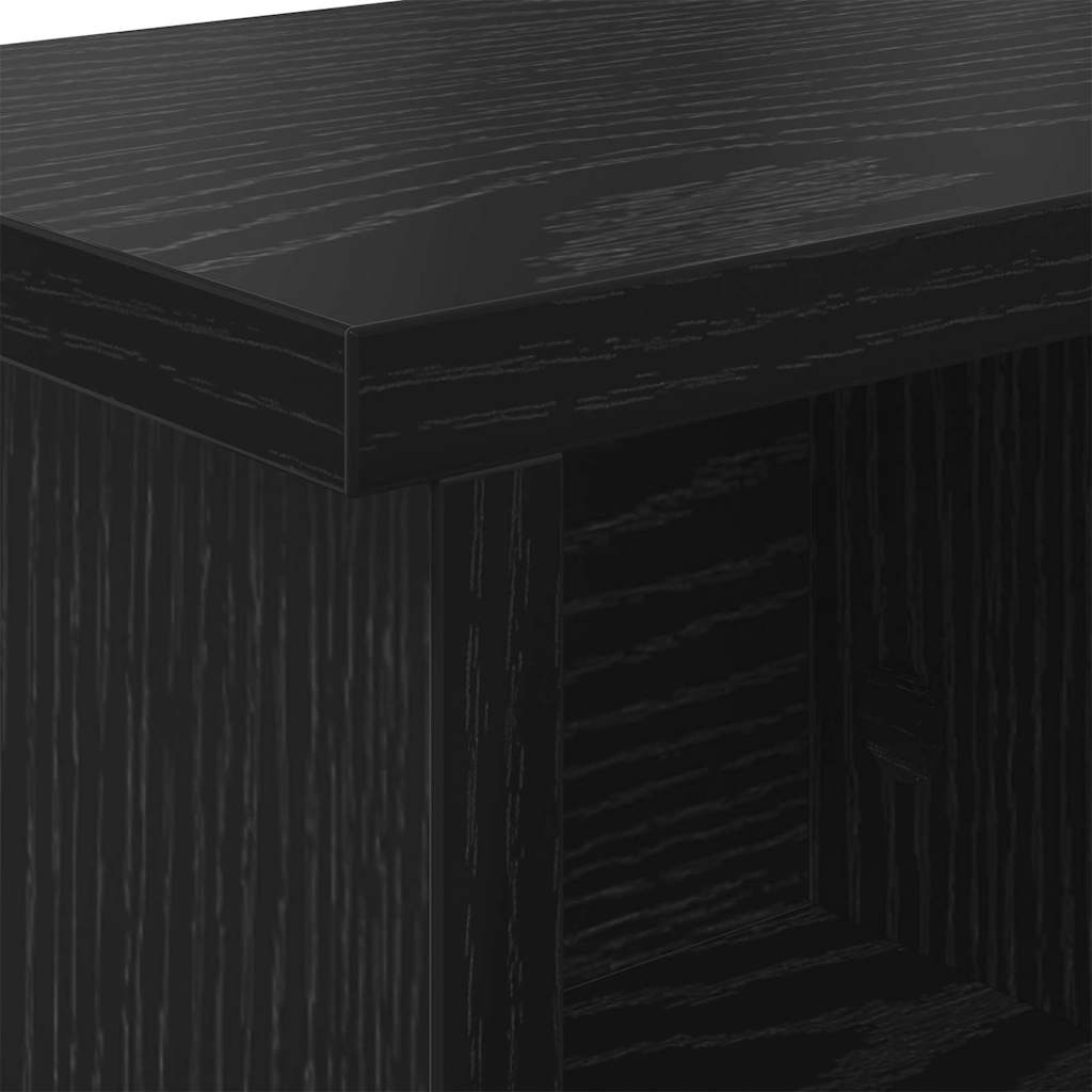 vidaXL Appendiabiti a muro con lo scaffale Rovere nero 50 x 16 x 26 cm