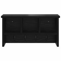 Appendiabiti a muro con lo scaffale Rovere nero 50 x 16 x 26 cm 874308