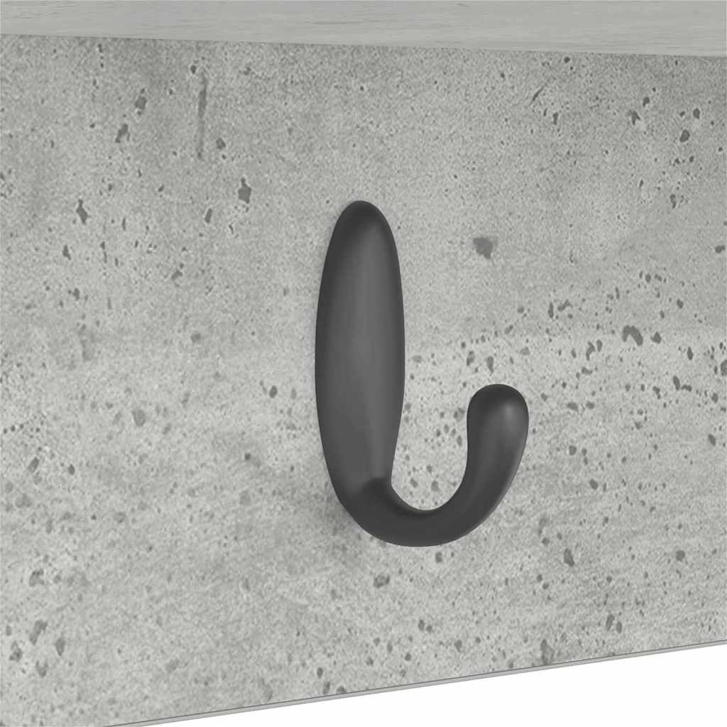 vidaXL Appendiabiti a muro Grigio cemento 50 x 16 x 26 cm