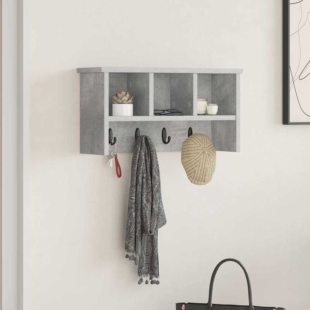 Appendiabiti a muro Grigio cemento 50 x 16 x 26 cm 874310