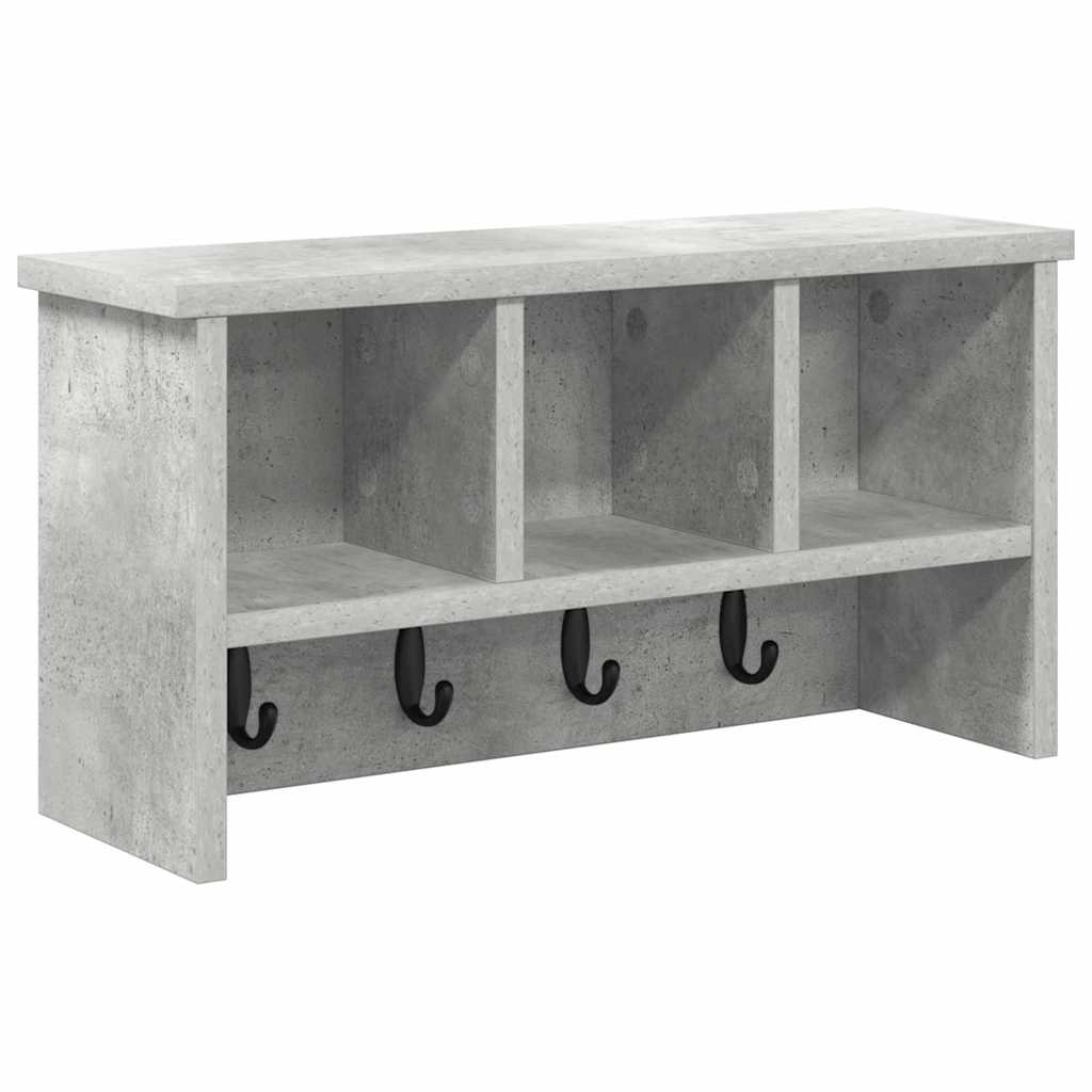 vidaXL Appendiabiti a muro Grigio cemento 50 x 16 x 26 cm