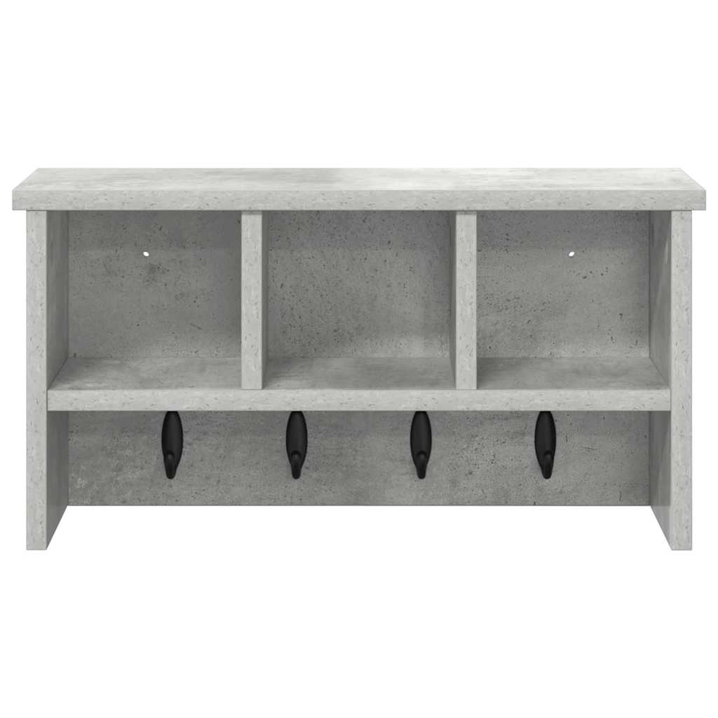 vidaXL Appendiabiti a muro Grigio cemento 50 x 16 x 26 cm