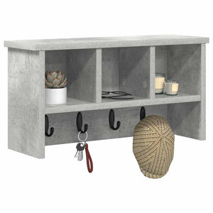 vidaXL Appendiabiti a muro Grigio cemento 50 x 16 x 26 cm