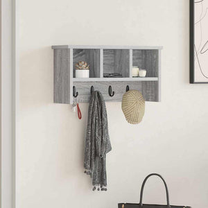 vidaXL Appendiabiti a muro Grigio sonoma 50 x 16 x 26 cm