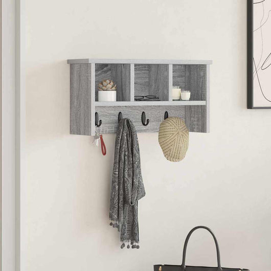 vidaXL Appendiabiti a muro Grigio sonoma 50 x 16 x 26 cm