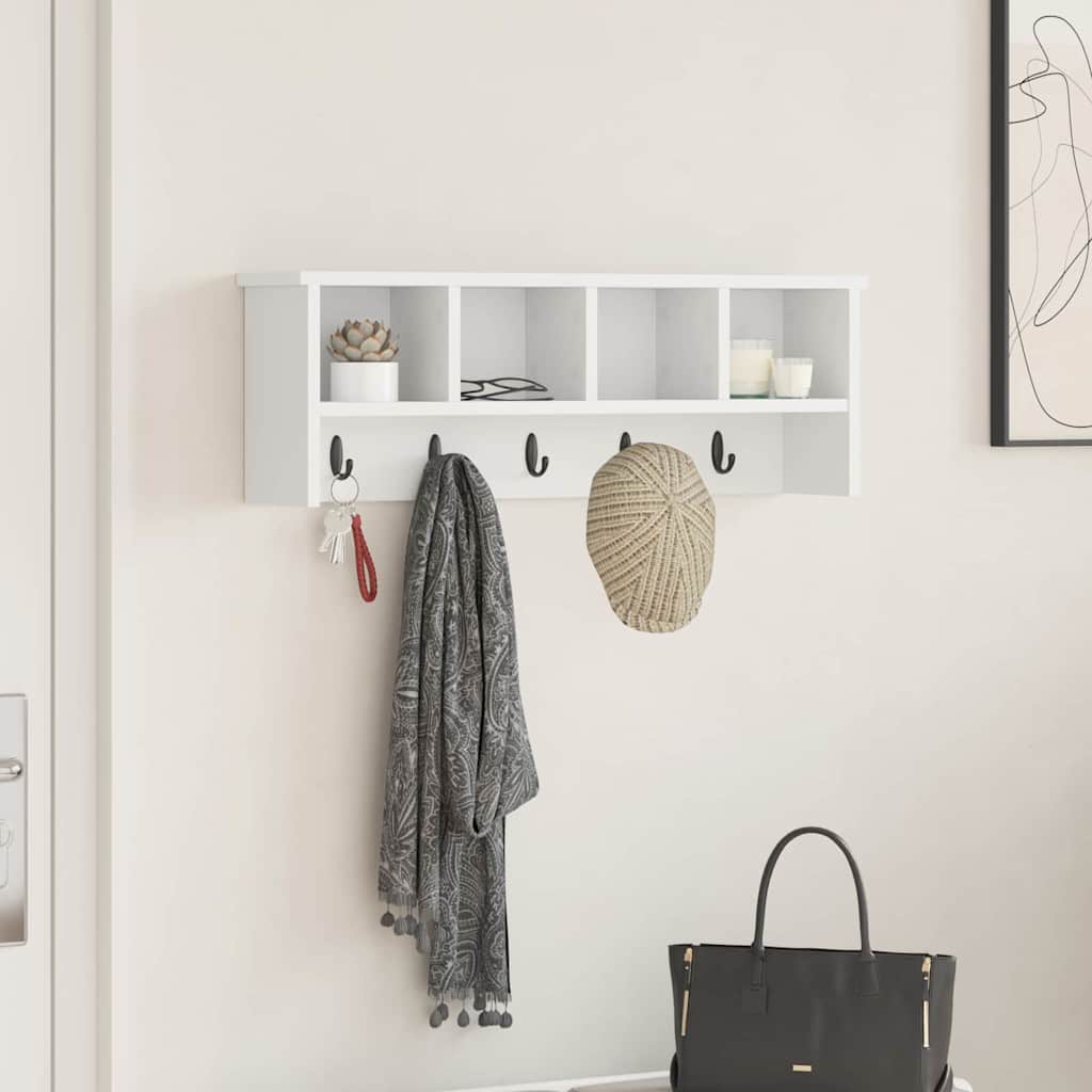 Appendiabiti a muro Bianco 75 x 16 x 26 cm Legno multistrato 874315