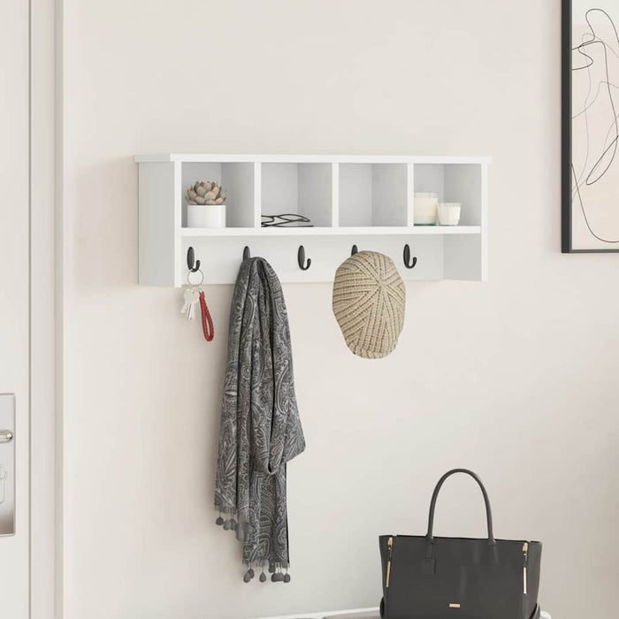 Appendiabiti a muro Bianco 75 x 16 x 26 cm Legno multistrato 874315