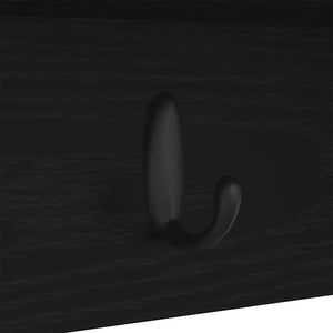 Appendiabiti a muro con lo scaffale Rovere nero 75 x 16 x 26 cm 874316