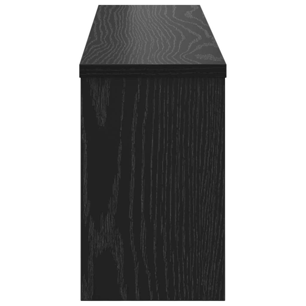 vidaXL Appendiabiti a muro con lo scaffale Rovere nero 75 x 16 x 26 cm