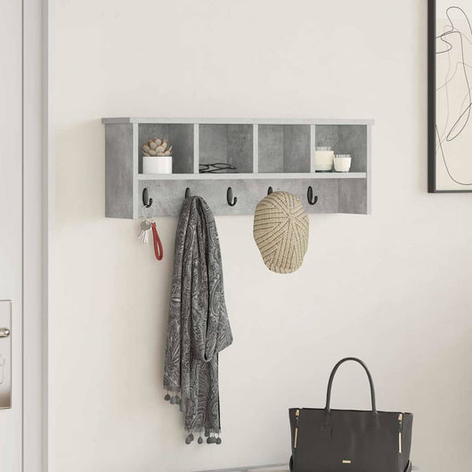 Appendiabiti a muro Grigio cemento 75 x 16 x 26 cm 874318