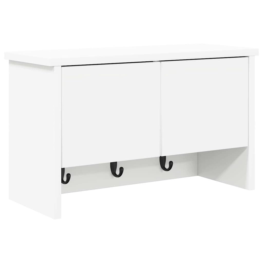 vidaXL Appendiabiti a muro Bianco 50 x 20 x 30 cm Legno multistrato