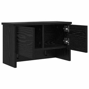 vidaXL Appendiabiti a muro con lo scaffale Rovere nero 50 x 20 x 30 cm