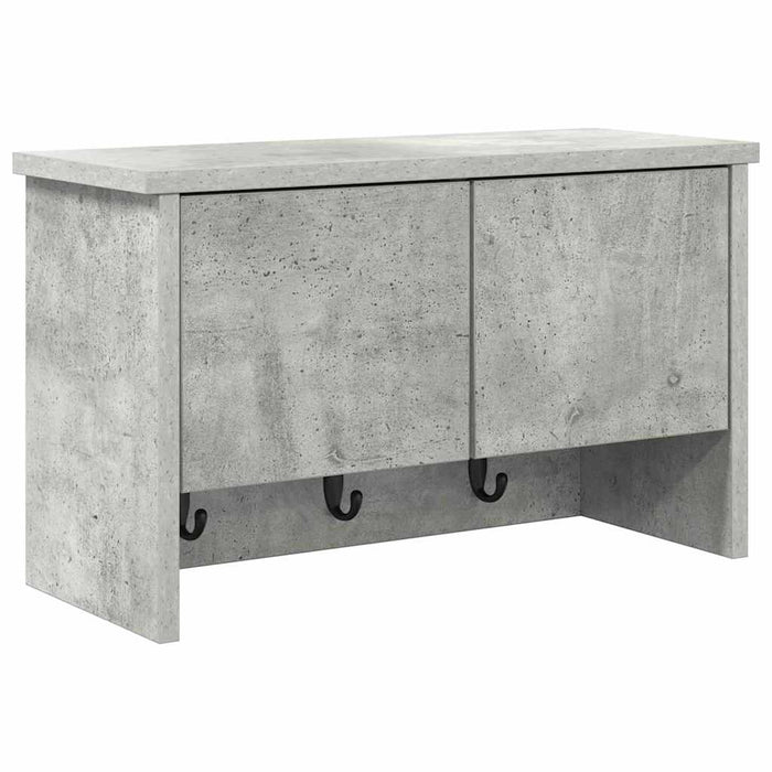 Appendiabiti a muro con porta Grigio cemento 50 x 20 x 30 cm 874334