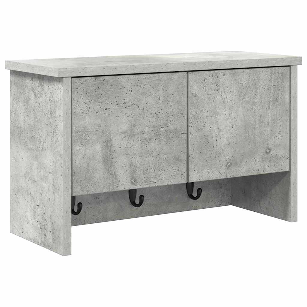 vidaXL Appendiabiti a muro con porta Grigio cemento 50 x 20 x 30 cm