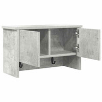 Appendiabiti a muro con porta Grigio cemento 50 x 20 x 30 cm 874334