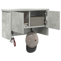 Appendiabiti a muro con porta Grigio cemento 50 x 20 x 30 cm 874334