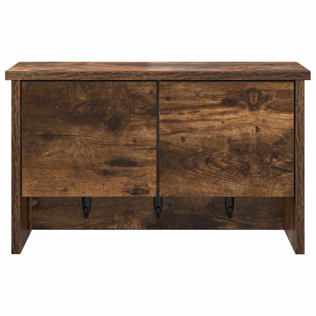 vidaXL Appendiabiti a muro con lo scaffale Rovere fumo 50 x 20 x 30 cm