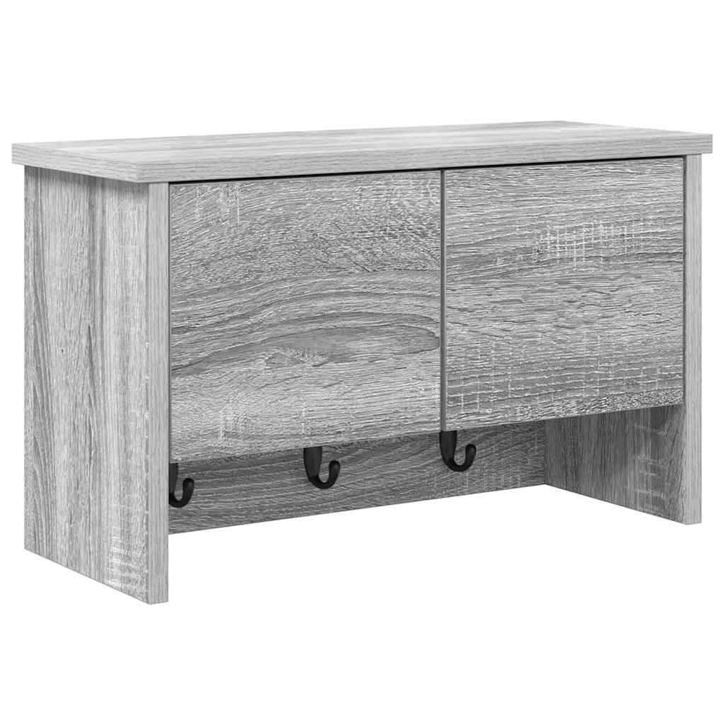 Appendiabiti a muro con porta Grigio sonoma 50 x 20 x 30 cm 874336