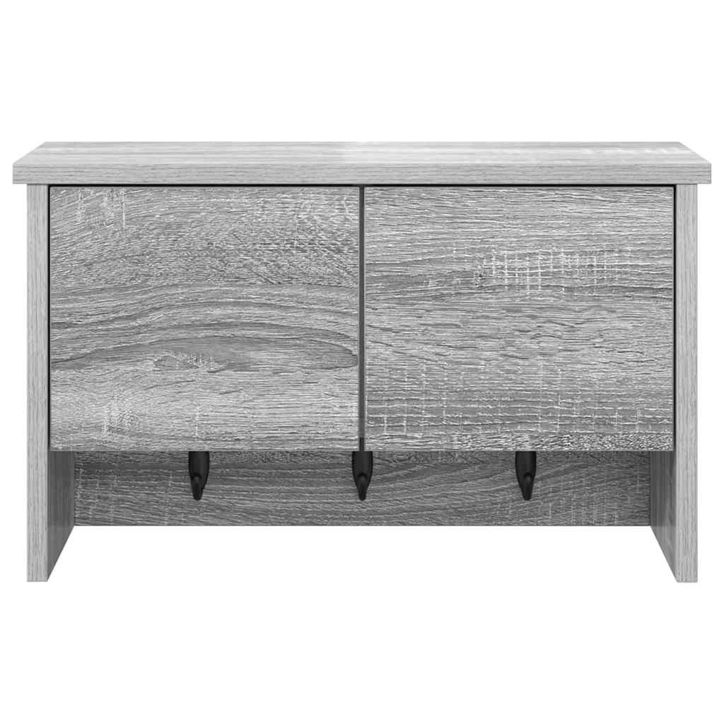 vidaXL Appendiabiti a muro con porta Grigio sonoma 50 x 20 x 30 cm