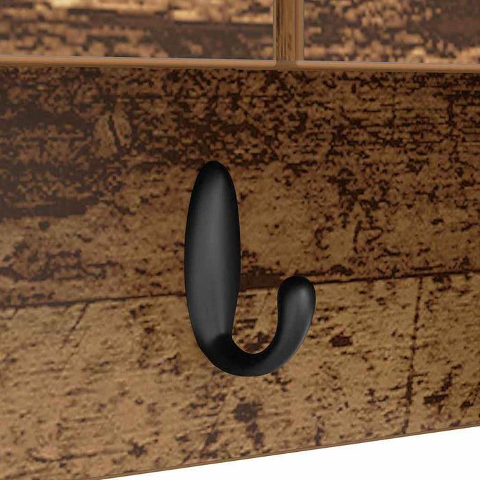 Appendiabiti a muro con porta Legno vecchio 50 x 20 x 30 cm 874337