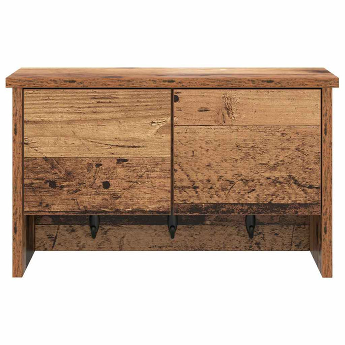 vidaXL Appendiabiti a muro con porta Legno vecchio 50 x 20 x 30 cm