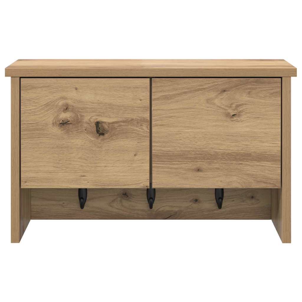 vidaXL Appendiabiti a muro rovere artigianale 50 x 20 x 30 cm