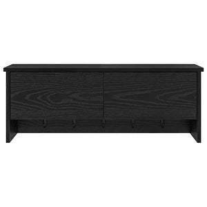 Appendiabiti a muro con lo scaffale Rovere nero 80 x 20 x 30 cm 874340