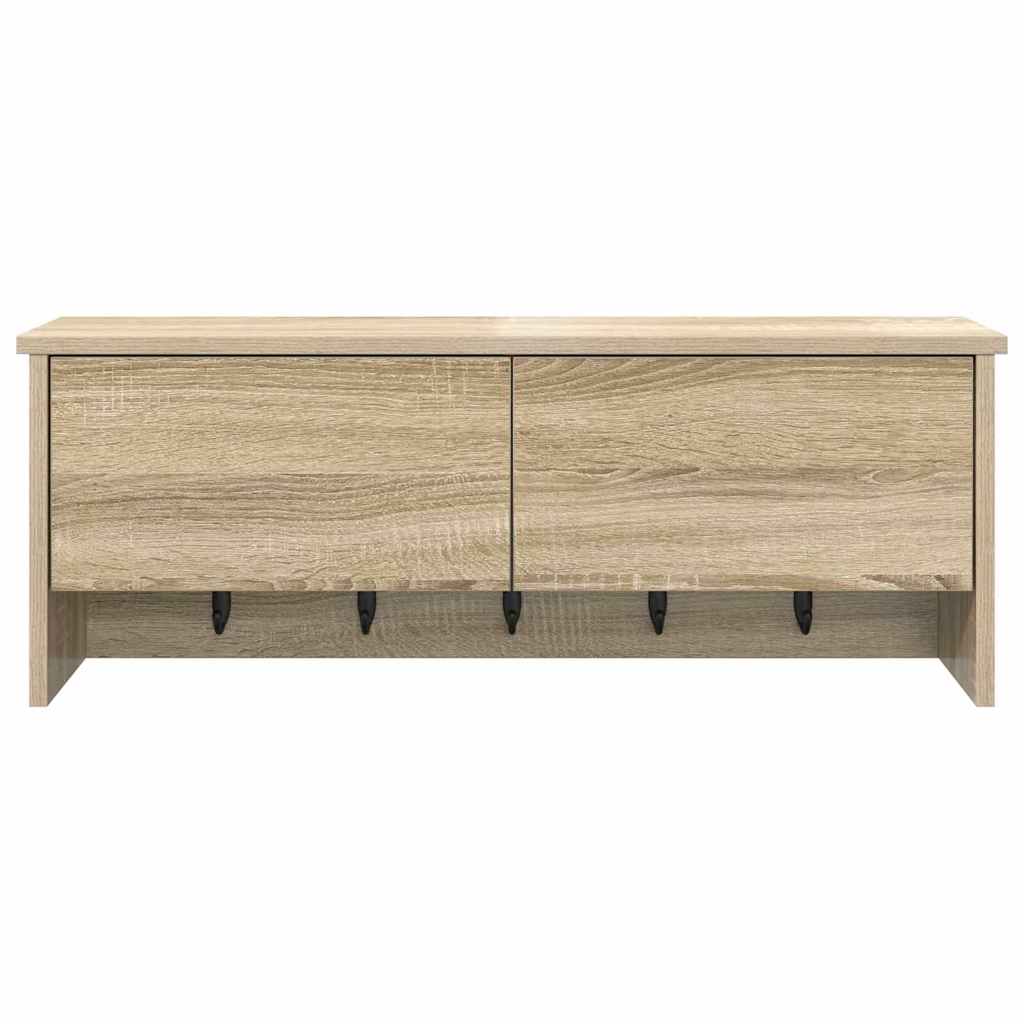 vidaXL Appendiabiti a muro con porta rovere sonoma 80 x 20 x 30 cm